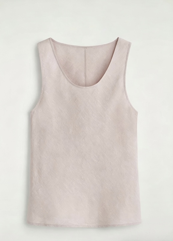Cs Women's Clothing Standard Fit Linen Vest Light Pink 2026 Summer New Arrival 1327500003