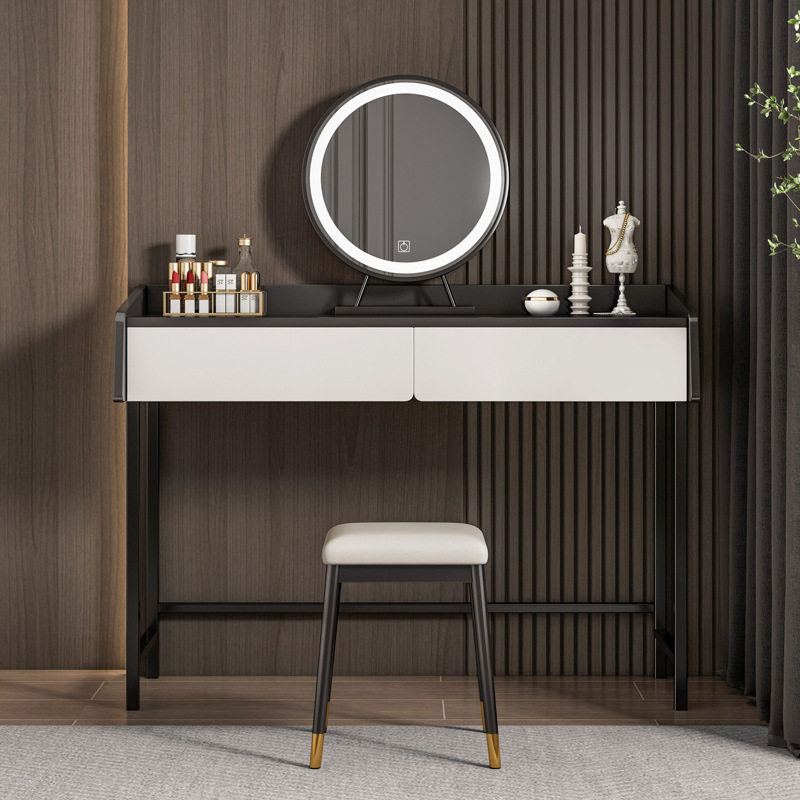 Light luxury dressing table bedroom modern minimalist small dressing table mirror net red ins style minimalist makeup table