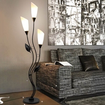 Large living room floor-standing decorative ornaments soft furnishings TV cabinet next to the sofa light luxury high-end standing bedside lamps on both sides