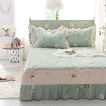 New all-cotton pure cotton clip cotton bed Skirt Style Bed Cover Single Thickened Bed Cover Non-slip Bed Apron Hood Lace bedcover
