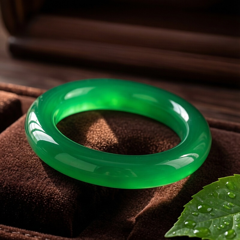 High-Quality Natural Imperial Green Jade Bracelet from Myanmar, A-Grade Round Bar Full Green Jade Bracelet, Glass-Type Jade Bracelet, High-End High-Quality Natural Imperial Green Jade Bracelet from Myanmar, A-Grade Round Bar Full Green Jade Bracelet, Glass-Type Jade Bracelet, High-End