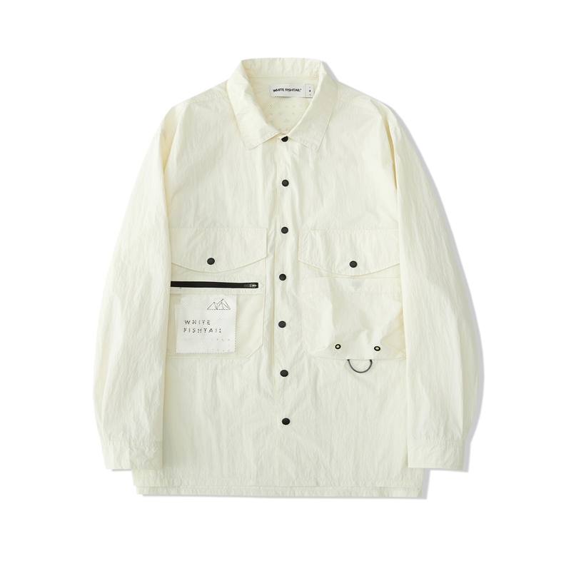 White Fishtail Outdoor Camping Travel Thin Shirt Jacket Casual Sun Protection Comfortable Shirt