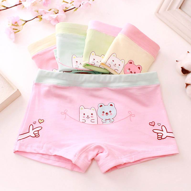 Total Cotton Age Girl Pants Pure Cotton Children Underwear Girl New Four Seasons Underwear Middle Briefs Junior Briefs
