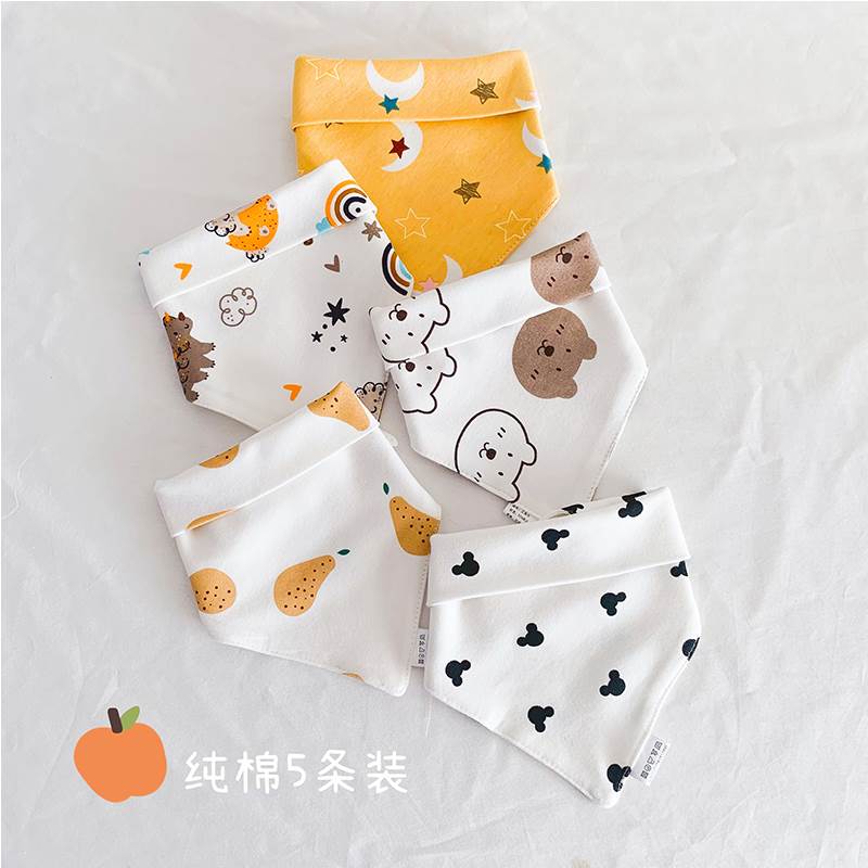 Full cotton age Saliva Towel Baby Pure Cotton Walled Pocket Newborn headscarf Children scarf Saliva Pocket Baby Triangle Towel