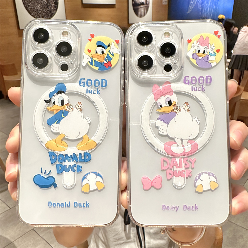 Magnetic Magsafe Compatible Phone Case for Apple 16 Pro Max, Couple iPhone 17 Pro New Model 15 Cute Donald Duck 12 Cartoon Creative 11 Wireless Charging 16 Plus Female Disney