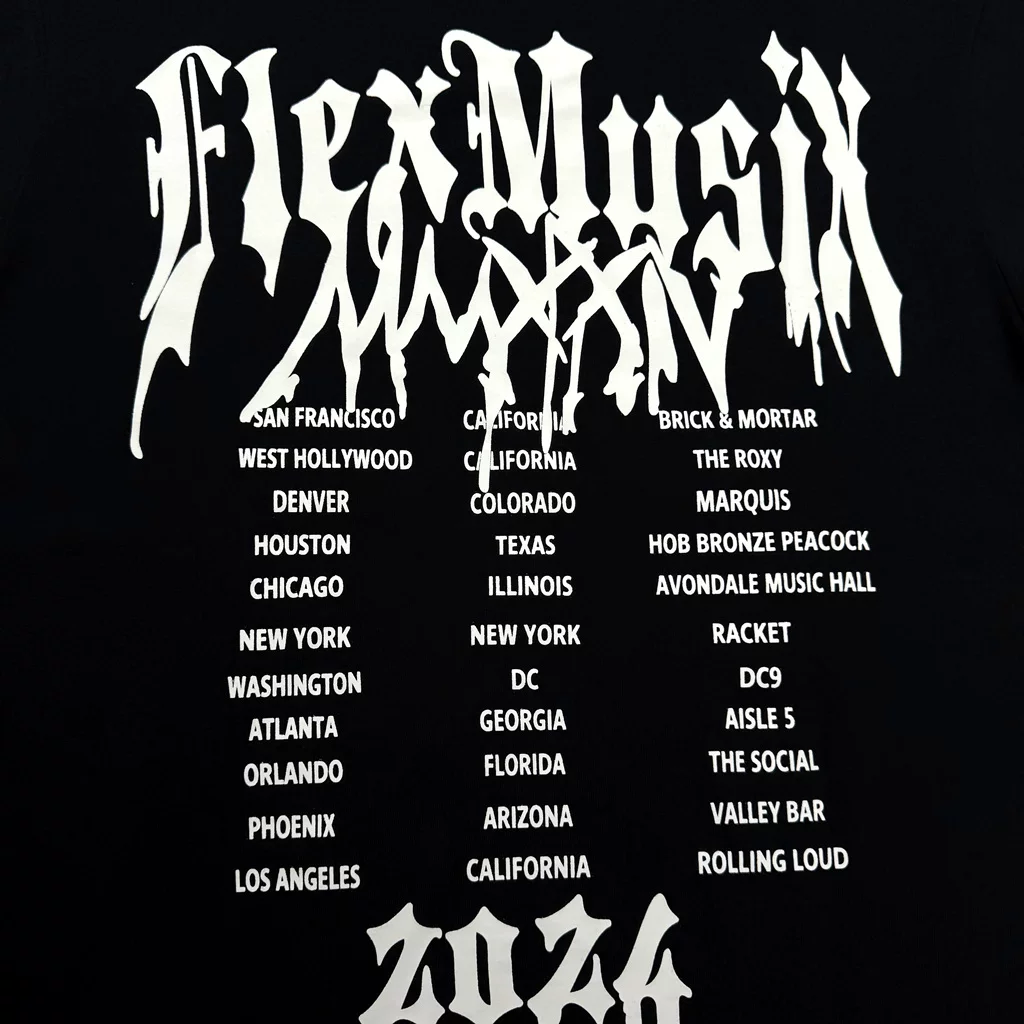 Короткая футболка с рукавами по месту проведения тура OsamaSon Flex Musix, ограниченная коллекция, футболка с коротким рукавом