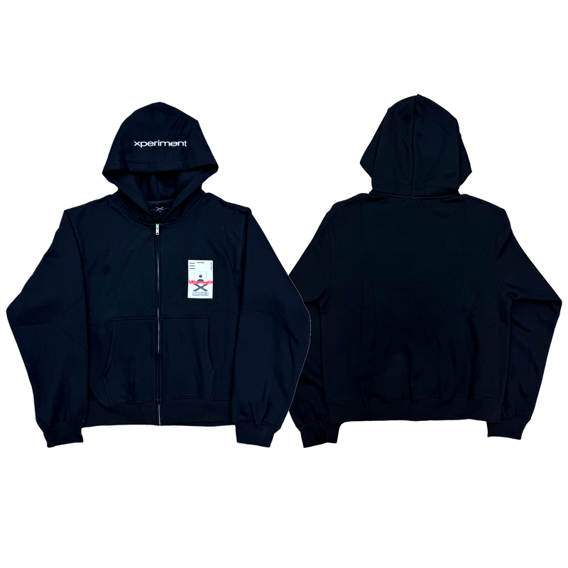 Ken Carson Xperiment Keycard Zip-Up Venue Limited Edition Hooded Sweatshirt Jacket Hoodie Ken Carson Xperiment Keycard Zip-Up Venue Limited Edition Hooded Sweatshirt Jacket Hoodie