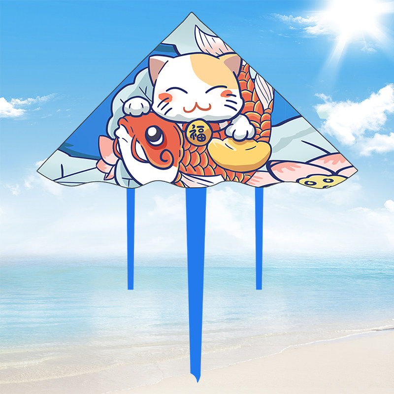 Mini small kite children handheld small breeze prone to fly 2022 new internet red high-end triangle adult great grassland