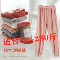 Plus Fattening Up Warm Pants Woman Big Code Xl Loose 200 Catty Extra Wearing Pregnant Woman Fat Mm Coral Suede Net Red Sloppy Pants