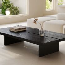 Wabi-sabi style solid wood coffee table living room home small apartment creative carbonized black and white wax wood sofa side table tea table table