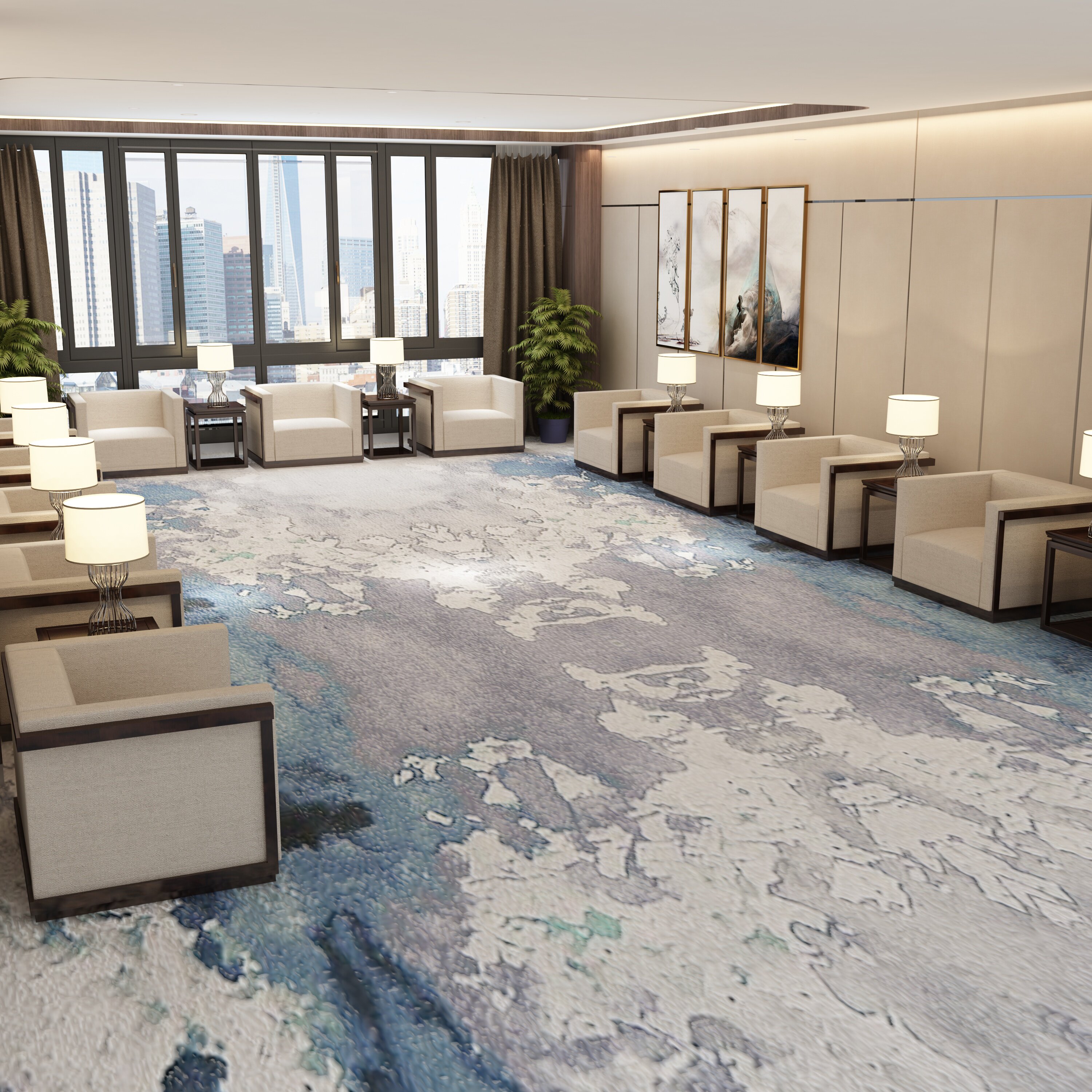 New Chinese style single fabric meeting sofa office reception VIP negotiation chair sales office reception sofa combination