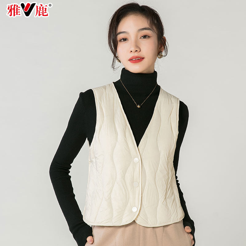 Jadeer 2023 Autumn Winter New down clothes waistcoat waistcoat slim fit waistcoat with close-fitting vest shorts Camshoulder-Taobao