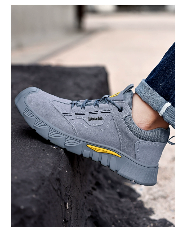 Blue Gull Shield labor protection shoes for men, steel toe, anti-smash, anti-puncture, ultra-light, construction site insulation work, old steel plate safety