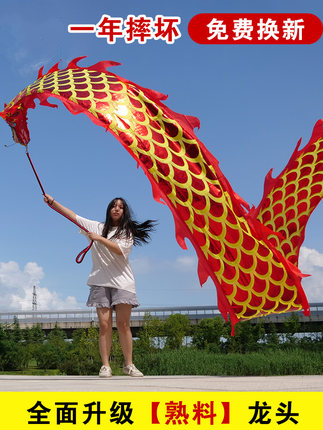 Creative Dance Dragon Thrower With Dragon Head Color Band Middle Aged Fitness Square Dance Color Band Sports Flying Dragon Bronzing