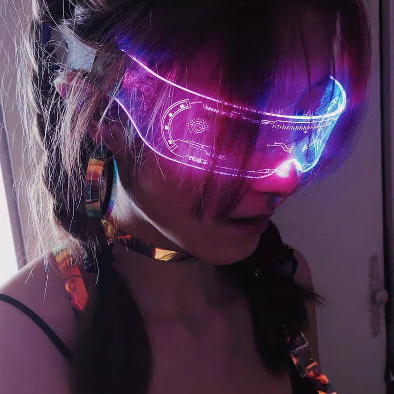 LED luminous mask glasses vibrato bar dance disc flashing blindfold nightclub colorful color changing atmosphere live broadcast props