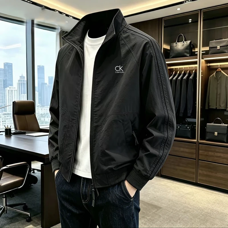 Authentic Cabin Kathy Spring and Autumn New Men's Stand-Collar Jacket Outdoor Casual Versatile Trendy