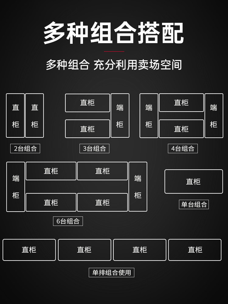 Ice Cast Commercial Combination Island Cabinet Large Capacity Supermarket Horizontal Dumplings Glutinous Rice Balls Ice Cream Frost-Free Fresh-Keeping Freezing Display Cabinet