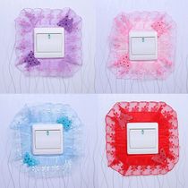 Lace fabric switch sticker bedroom wall sticker socket decorative light switch protective cover living room switch dust cover simple