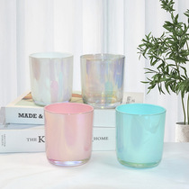 Glass colorful candle cup simple electroplated aromatherapy candle holder cup empty cup creative diy souvenir aromatherapy cup ornament