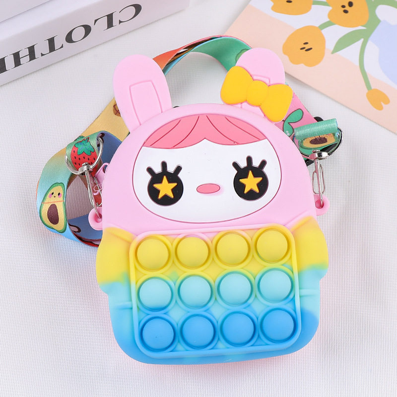 Baby rainbow press the music bag children's educational toys pinch music decompression artifact boy and girl finger press board