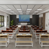 Double Conjoined Class Table And Chairs Adult Meeting Training Course Table Double Table School Educational Desks Integrated Study Table And Chairs