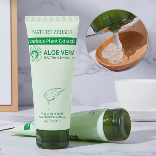 Zeusee Aloe Vera Exfoliating Mud Scrub Gel Facial Cleansing Pores Brightening Skin Color Male and Female Students
