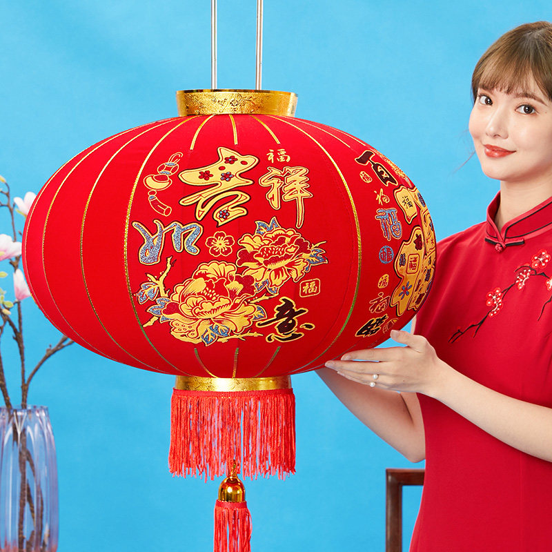 2022 New Year's Spring Festival Auspicious Ruby Red Lantern Hanging chandelia Chinese Balcony Gate Red Lantern Light Jo Move