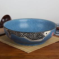 10-inch deep plate sour vegetable fish large basin bowl home big number soup bowl water cooking fish large bowl water to cook beef broth blood