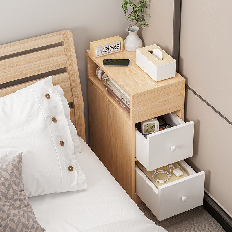 Crack side cabinet narrow small dormitory feeling bedroom simple minimalist bedside table modern minimalist all-match ultra-narrow