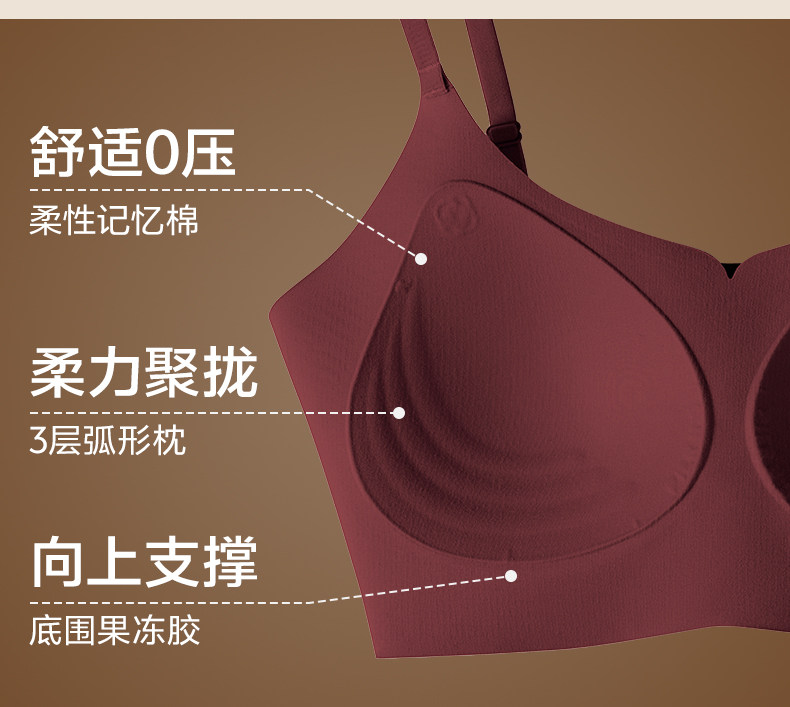 【中国直邮】 草本初色 2025新款内衣 无痕美背聚拢支撑收副乳10A抑菌文胸 暖冬白 M (建议80-105斤)