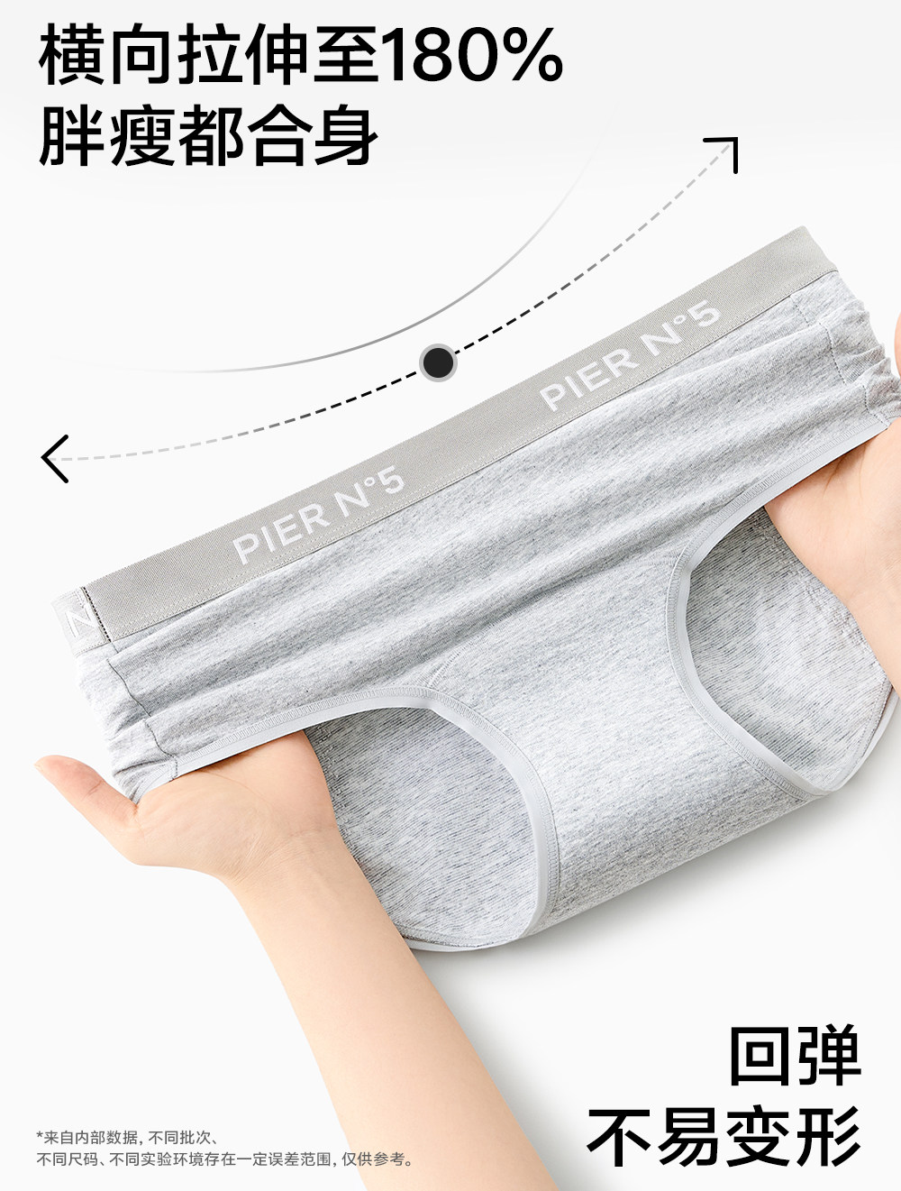 【中国直邮】 草本初色 生理内裤女纯棉裆抑菌不夹臀加长加宽中腰经期防漏姨妈裤*3条 奶白+松灰+黑色M 【80-100斤】 白色