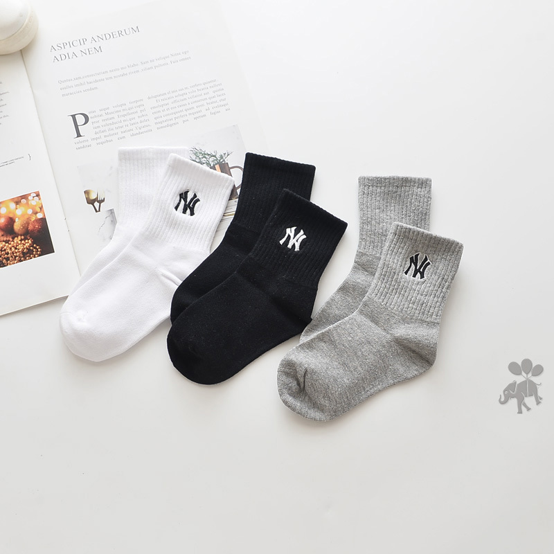 Japanese Muji Children's Socks, Pure Cotton, Spring, Autumn, and Winter Boys' Sports Socks, Mid-Tube Student Korean Style Trendy Socks for Older Children