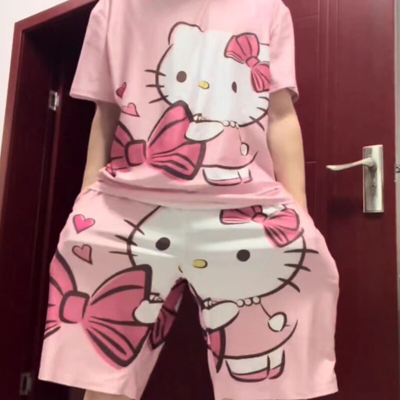 Trendy Hello Kitty Shorts Couple Outfit Beach Pants Pajamas Men Kitty Cat Trendy Hello Kitty Shorts Couple Outfit Beach Pants Pajamas Men Kitty Cat