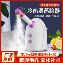 Hot and cold double spray face steamer for household small beauty salon special hydrating sprayer hot spray to open pores face steamer