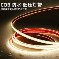 Outdoor low voltage led light strip 24v waterproof super bright self-adhesive linear light trough low voltage silicone COB engineering soft light strip
