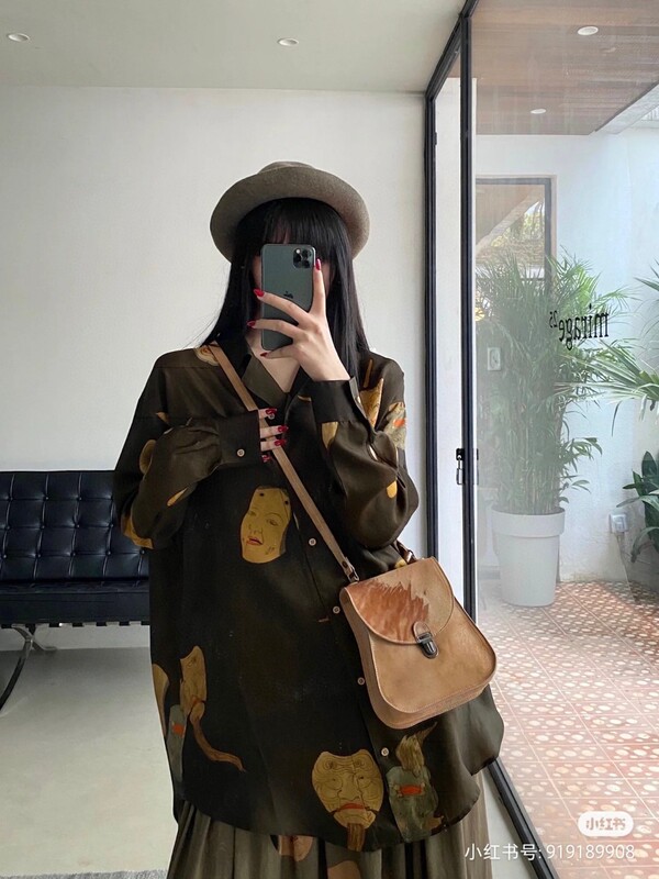24 New Summer Style Heavyweight Cupro Facial Makeup Printed Wide Vest Dress Design Niche Shirt Top