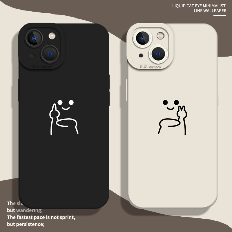 Middle Finger Phone Case Suitable for Apple 15, 16/ iPhone 14 Pro Max Quirky 13 Fun 12Mini Couple 11 New Model X Simple 8Plus Prank 17 Personalized XS Creative 7 Silicone