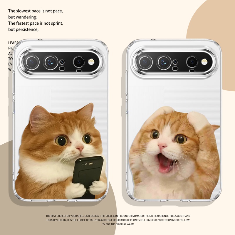 Cute and Fun Cat Phone Case Suitable for Huawei Puraxview, Couple Kitten Anti-Drop Airbag Transparent Pura X View Wide Screen Protective Case, Quirky and Fun Huawei Wide Screen Ultra-Thin