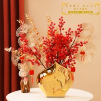 Vase Fat finance Fruit emulation Flower Spring Festival wedding decoration Gift Living Room TV Cabinet Swing Piece Ceramic Large Vase