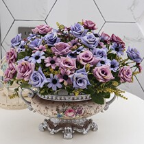Fake flower decoration emulated flower pendulum piece living room table bedroom European-style fake flower suit bouquet of flowers and flowers