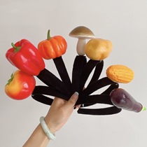 Fruit headband three-dimensional vegetable headband creative original personality funny radish pepper eggplant green vegetable hair accessories hairpin