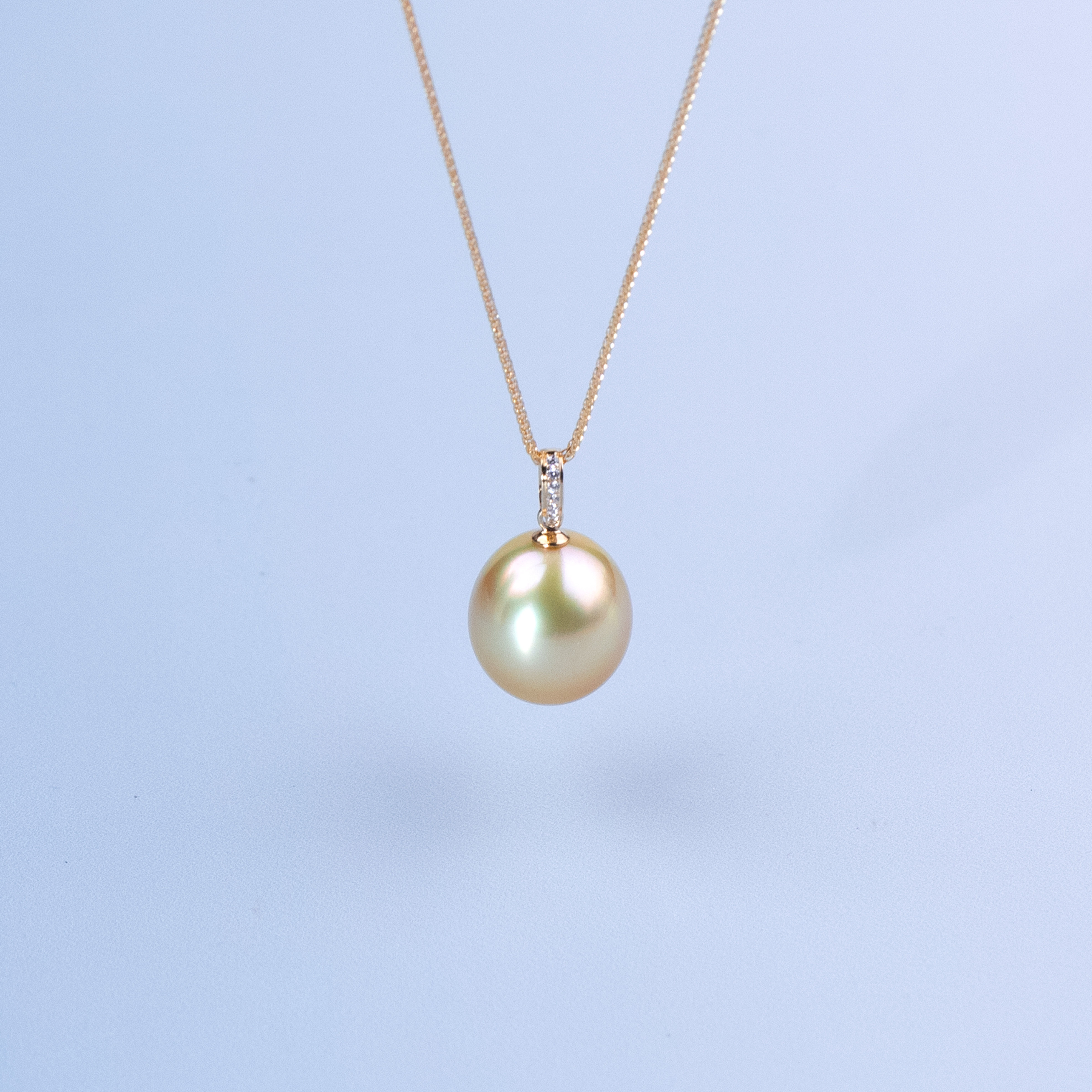 ANGEPERLE/天使之泪海水珍珠吊坠18K金-送50公分银肖邦链12-13mm