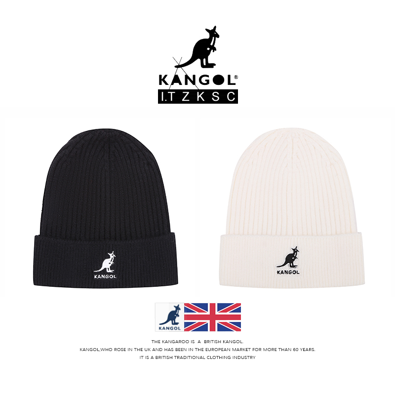 Kangaroo hat kangol wool hat women's autumn and winter all-match knitted hat warm Korean version of the star with the same cold hat men's tide