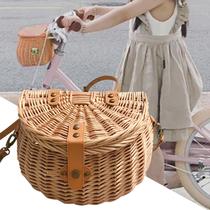 2 In 1 Childrens Vintage Rattan Bicycle Baskets Bicycle