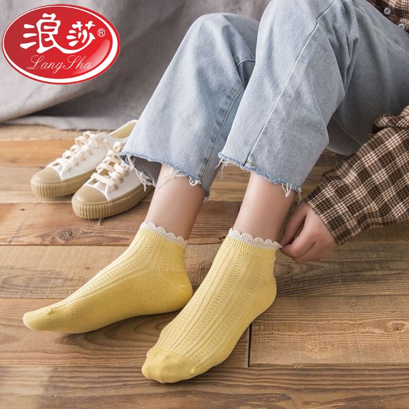 Sura Sox Children Short Sox lace Girls Short-cylinder Sox Korean version cute Japanese style summer thin net red schoolgirl invisible socks