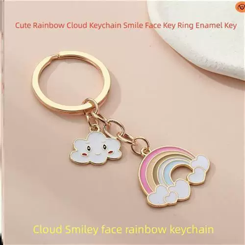 ЗНАЧИТ КРАСНИЙ Радужный брелок-ключ улыбка лицо эмаль кольцо ключ Enamel