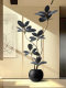 Artificial Green Plant Black Diamond Rubber Tree, High-End Living Room Decoration, Large Indoor Potted Plant, Artificial Plant, Fake Flower, Artificial Flower