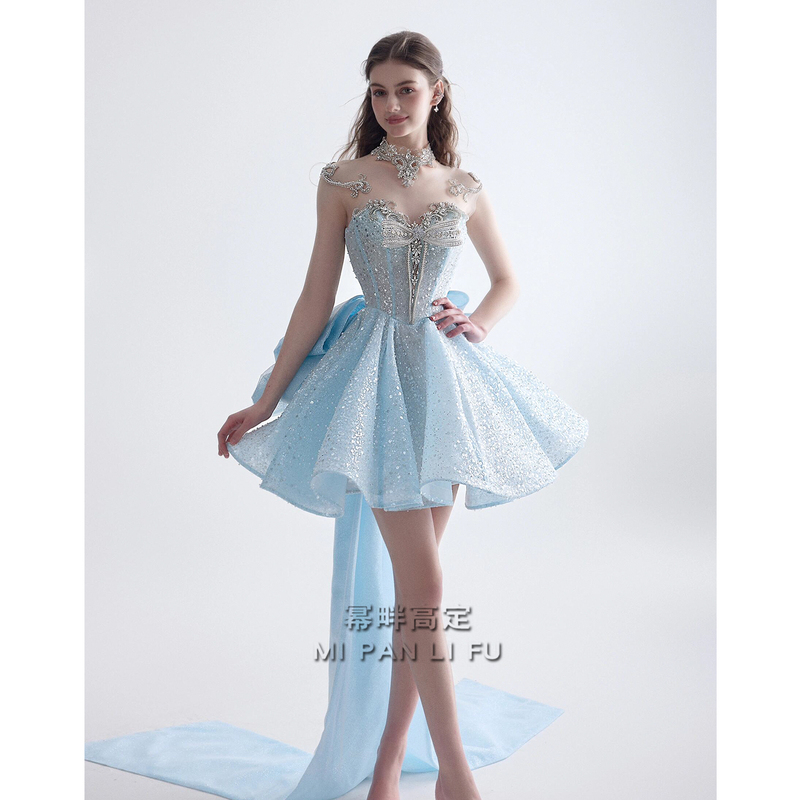 High-End Evening Dress for Women 2026 New Style Classy Light Luxury Niche Coming-Of-Age Ceremony Birthday Party Short Sweet Dress High-End Evening Dress for Women 2026 New Style Classy Light Luxury Niche Coming-Of-Age Ceremony Birthday Party Short Sweet Dress