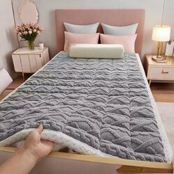 Class a Milk Velvet Mattress for Student Dormitories, Single and Double Mattresses, Thickened for Winter, Home Use, Machine Washable, Taffeta Velvet Mattress