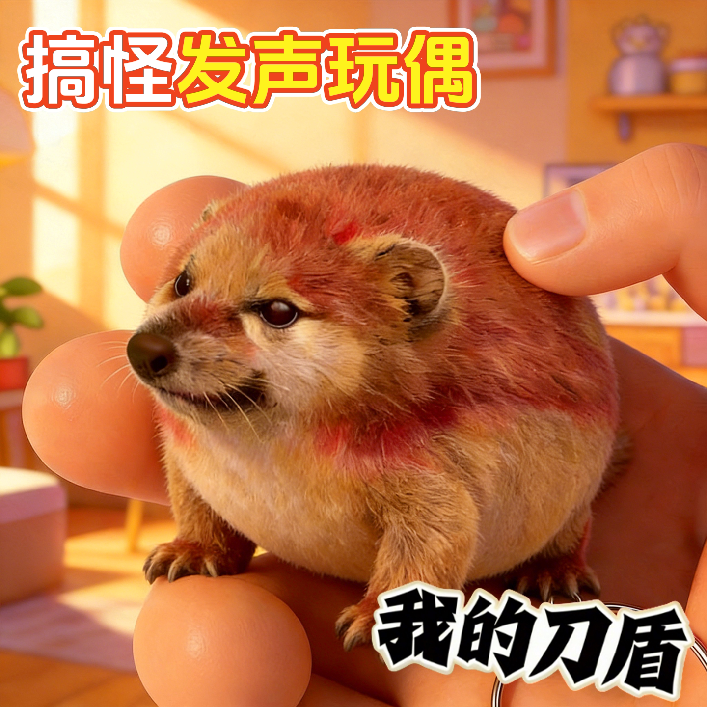 我的刀盾按键发声手办解压玩具AI小狗毛绒玩偶挂饰钥匙扣减压神器